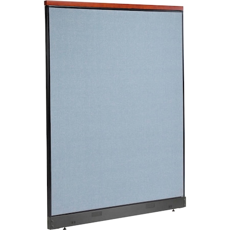 Interion By Global Industrial Interion Deluxe Non-Electric Office Partition Panel with Raceway, 60-1/4inW x 77-1/2inH, Blue 277566NBL